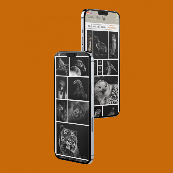 Filterbare Übersichtsseite für Kunstwerke: Darstellung auf Mobilgeräten